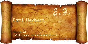Egri Herbert névjegykártya